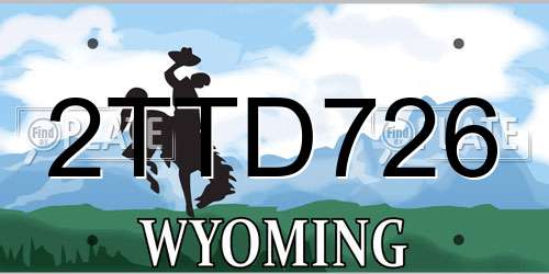 2TTD726 Wyoming License Plate
