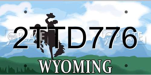 2TTD776 Wyoming License Plate
