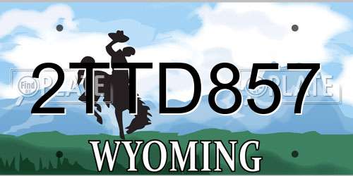 2TTD857 Wyoming License Plate