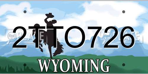 2TTO726 Wyoming License Plate