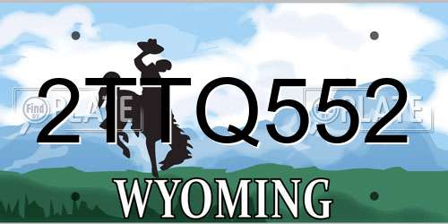 2TTQ552 Wyoming License Plate