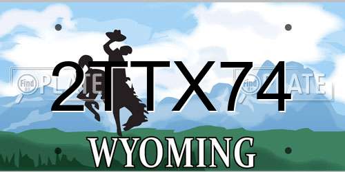 2TTX74 Wyoming License Plate