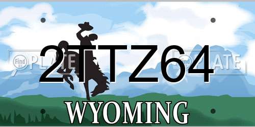 2TTZ64 Wyoming License Plate