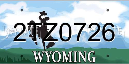 2TZ0726 Wyoming License Plate