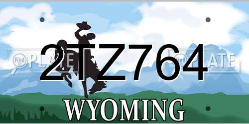 2TZ764 Wyoming License Plate