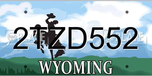 2TZD552 Wyoming License Plate