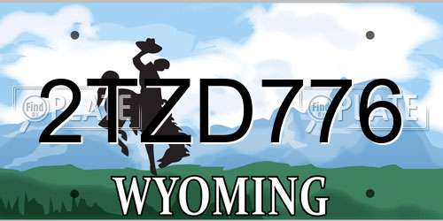 2TZD776 Wyoming License Plate