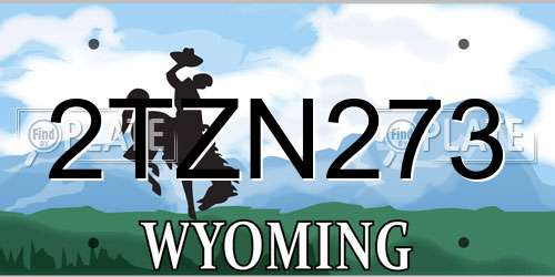 2TZN273 Wyoming License Plate