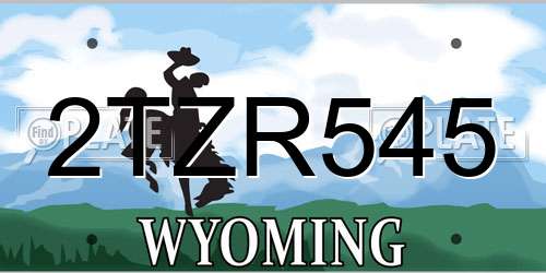 2TZR545 Wyoming License Plate