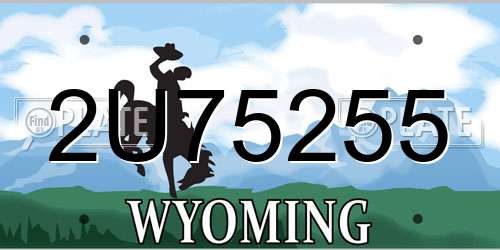 2U75255 Wyoming License Plate