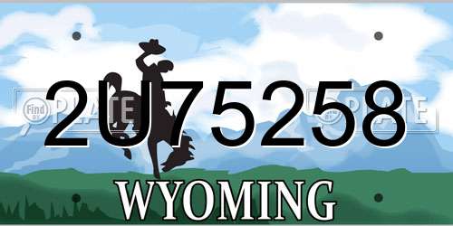 2U75258 Wyoming License Plate