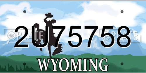 2U75758 Wyoming License Plate