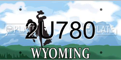 2U780 Wyoming License Plate