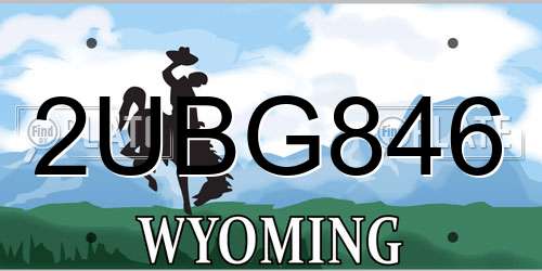 2UBG846 Wyoming License Plate