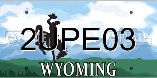2UPE03 Wyoming License Plate