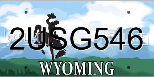 2USG546 Wyoming License Plate