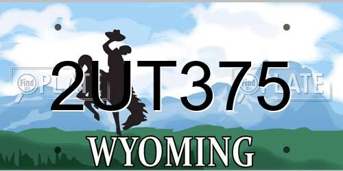2UT375 Wyoming License Plate