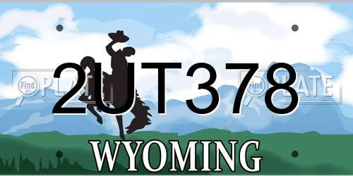 2UT378 Wyoming License Plate