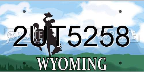 2UT5258 Wyoming License Plate