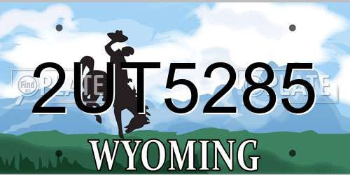 2UT5285 Wyoming License Plate