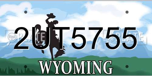 2UT5755 Wyoming License Plate