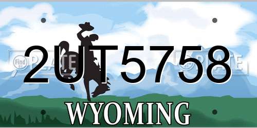 2UT5758 Wyoming License Plate