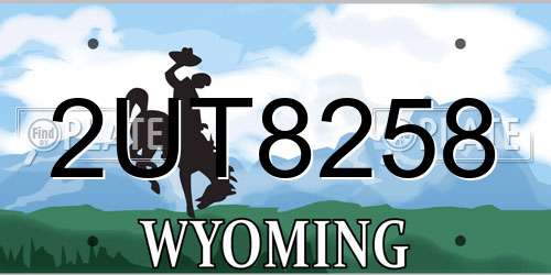 2UT8258 Wyoming License Plate