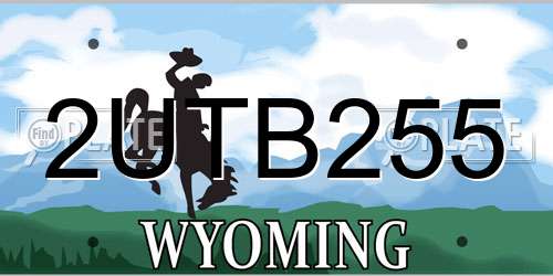 2UTB255 Wyoming License Plate
