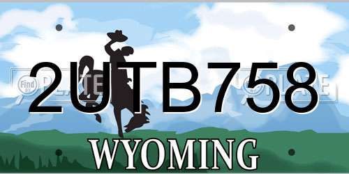 2UTB758 Wyoming License Plate