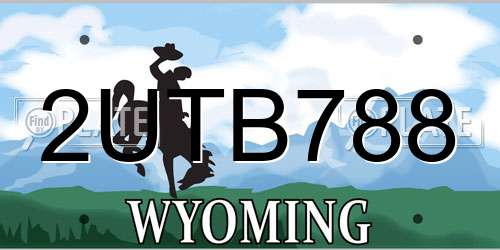 2UTB788 Wyoming License Plate