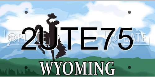 2UTE75 Wyoming License Plate