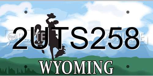2UTS258 Wyoming License Plate
