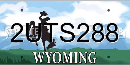 2UTS288 Wyoming License Plate