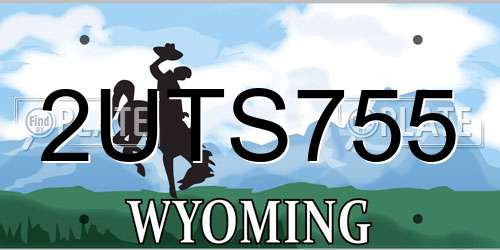 2UTS755 Wyoming License Plate