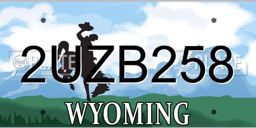 2UZB258 Wyoming License Plate