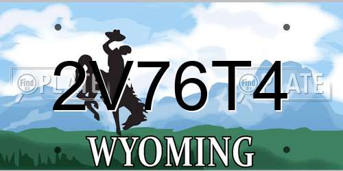 2V76T4 Wyoming License Plate