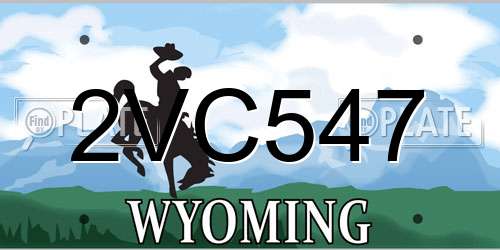 2VC547 Wyoming License Plate