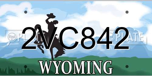 2VC842 Wyoming License Plate