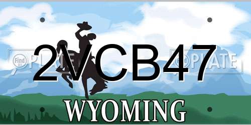 2VCB47 Wyoming License Plate