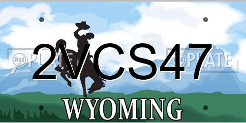 2VCS47 Wyoming License Plate
