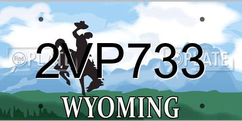 2VP733 Wyoming License Plate