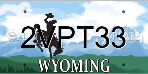 2VPT33 Wyoming License Plate