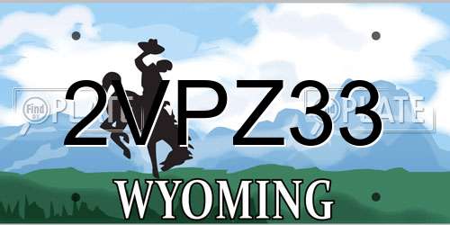 2VPZ33 Wyoming License Plate