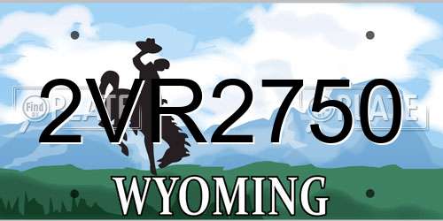 2VR2750 Wyoming License Plate