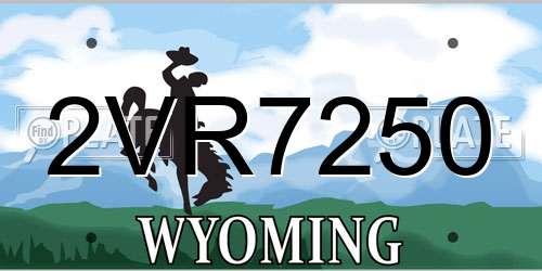 2VR7250 Wyoming License Plate