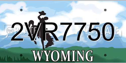 2VR7750 Wyoming License Plate