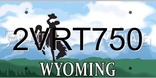 2VRT750 Wyoming License Plate