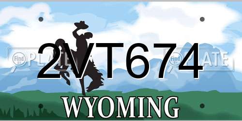 2VT674 Wyoming License Plate