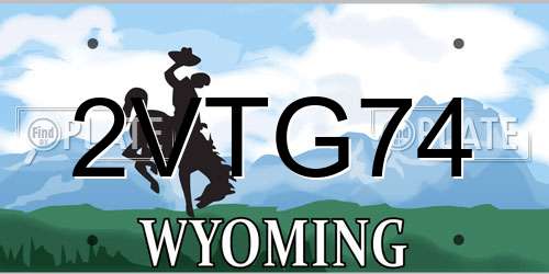 2VTG74 Wyoming License Plate