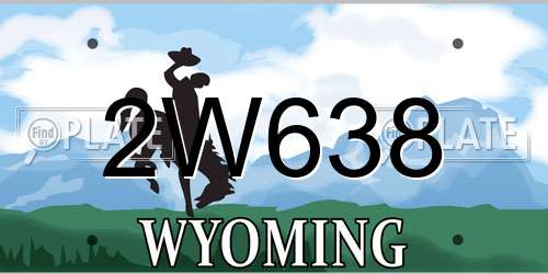 2W638 Wyoming License Plate